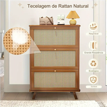 Carregar imagem no visualizador da galeria, Armário de Sapatos de Bambu + 1 Ano de Garantia

